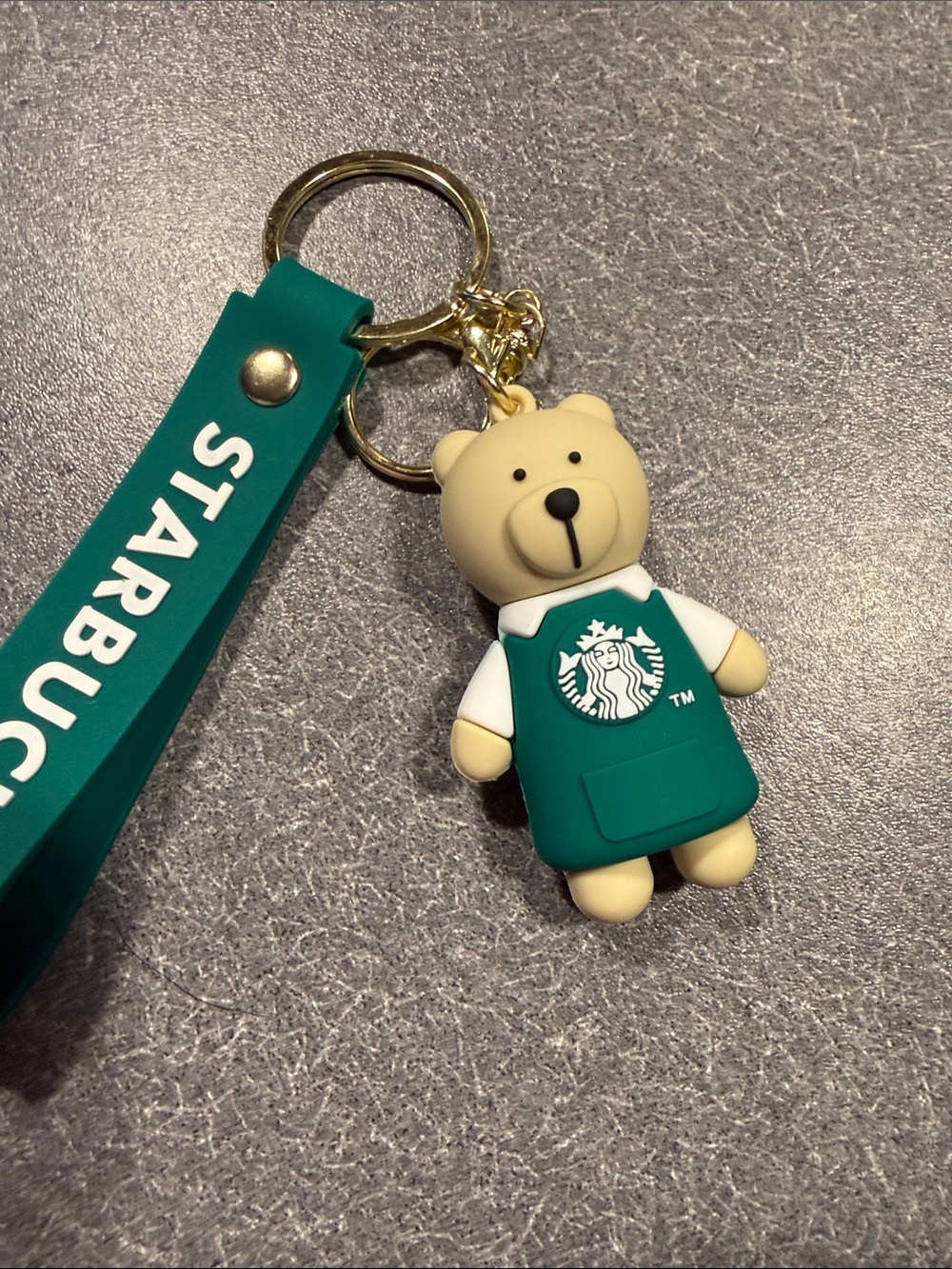 Starbucks Teal Bear Keychain with Branded Strap - Picture 5 of 5